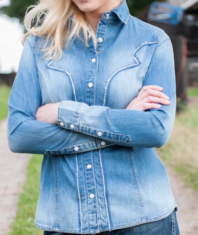 Camicia equitazione di jeans da donna modello Denver