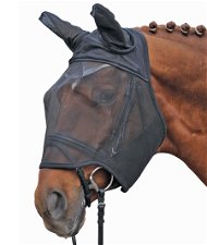 Maschera antimosche con chiusura in tessuto a strappo per cavalli