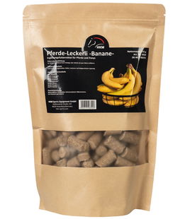 Biscotti per cavalli al gusto banana 750 g con chiusura a zip facile da aprire e chiudere