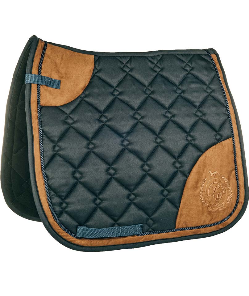 Sottosella inglese salto e dressage imbottitura spessa e decoro scamosciato modello Champagne - foto 1
