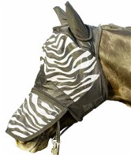 Maschera antimosche per cavalli antistrappo modello zebrato