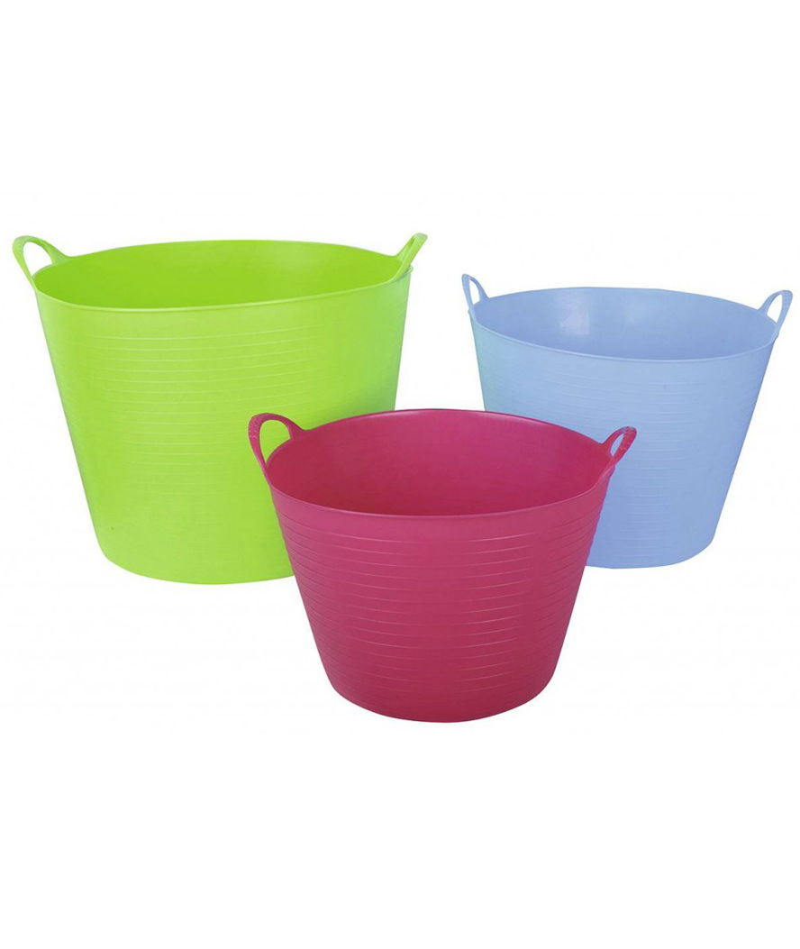 Set 6 secchi Flexi in plastica 33 x 22 cm con maniglie