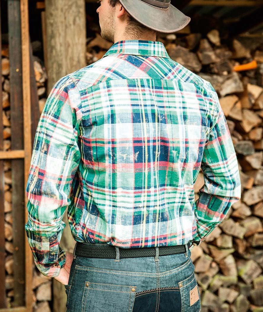 Camicia western a quadri da uomo modello Dallas - foto 3