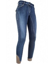 Jeans estivi da equitazione donna con grip totale in silicone modello Pasadena