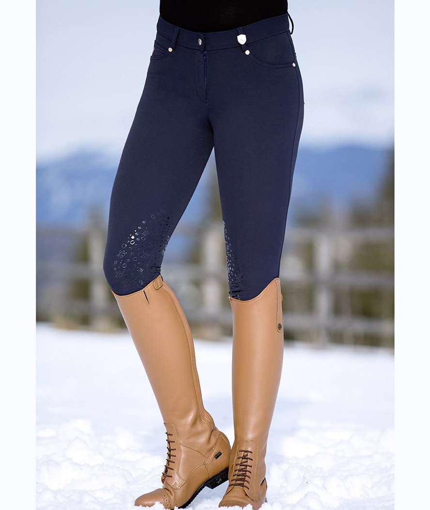 Pantaloni da equitazione donna con silicone alle ginocchia e gambale elastico modello LG Basic - foto 7