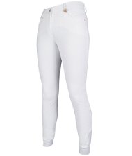 PROMOZIONE Pantaloni equitazione donna con silicone alle ginocchia e gambale elastico LG Basic BIANCO
