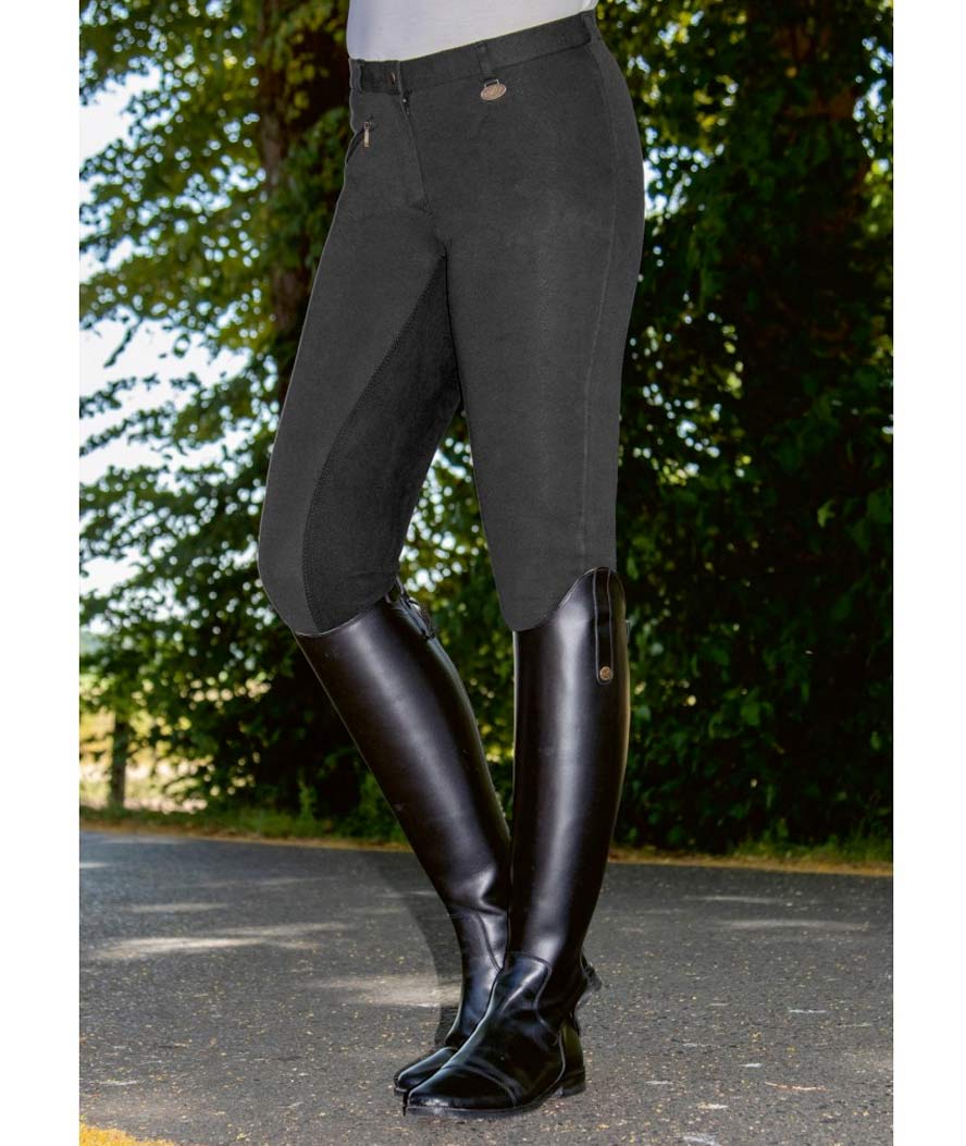 Pantaloni equitazione rinforzati al 3/4 con camoscio da Donna modello Penny - foto 6