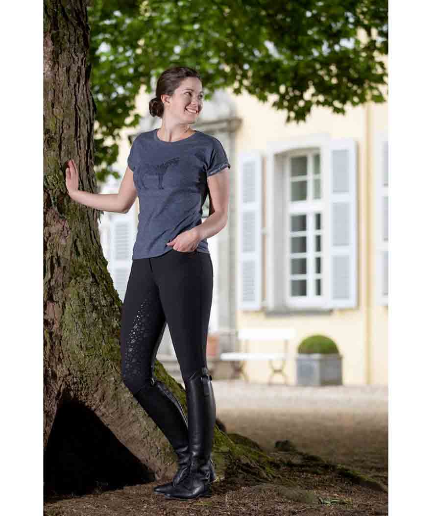 Pantaloni equitazione donna rinforzo in silicone e tessuto traspirante - foto 7