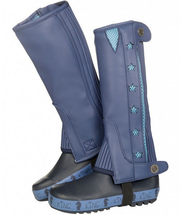 PROMOZIONE Ghette equitazione per bambini King in pelle sintetica BLU NAVY TG 10 ANNI