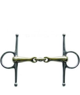 Morso in acciaio inox con anelli e oliva centrale 16 mm e anelli da 40 mm 