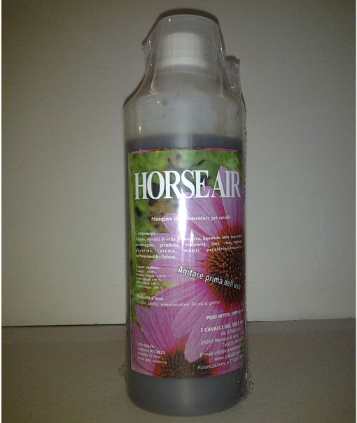 HORSE AIR coaudiuvante nelle forme di tosse dei cavalli e aumenta l'espettorazione del catarro 1000ml