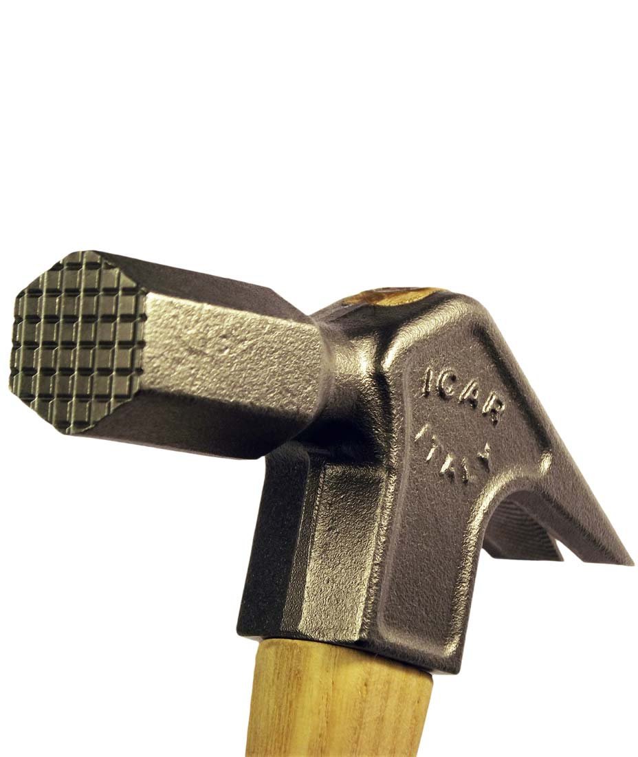 Martello per ferrare forgiato da 10/12 once con penna per estrarre e tagliare chiodi, manico ergonomico in frassino - foto 1