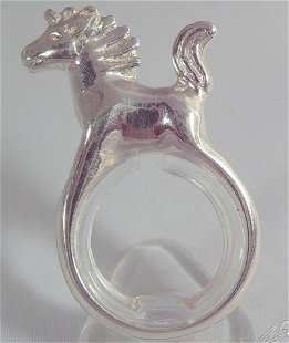 Anello argento soggetto cavallino stilizzato