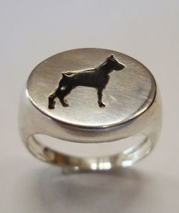 Anello Chevalier argento sagoma Doberman