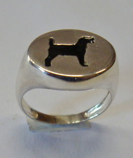 Anello Chevalier argento sagoma Jack Russel