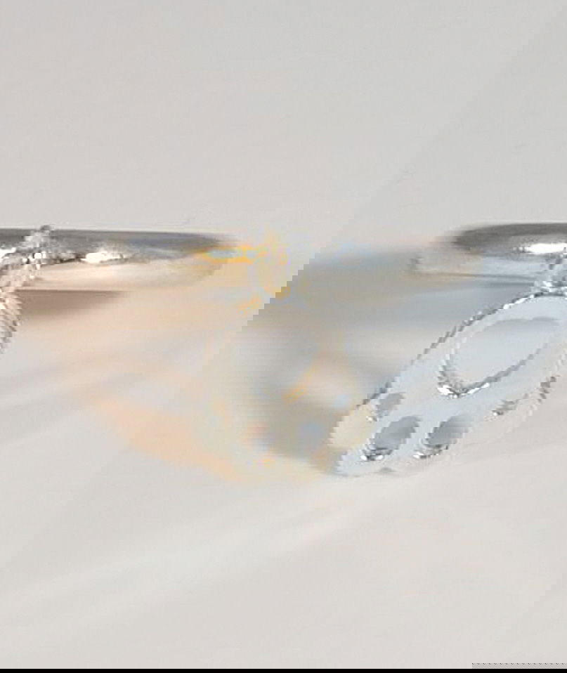 Fedina in argento con orma traforata pendente