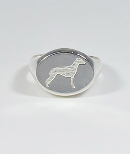 Anello Chevalier argento sagoma Levriere Whippet