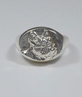 Anello Chevalier argento sagoma Bulldog francese