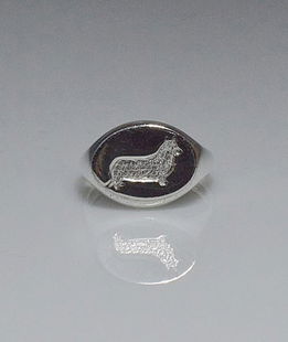 Anello Chevalier argento sagoma Corgi Pembrokex