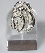 Anello chevalier grande Shihtzu in argento 925