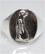 Anello chevalier grande Rhodesian 2 applicato in argento titolo 925