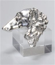 Anello testa Borzoi 3D in argento 925