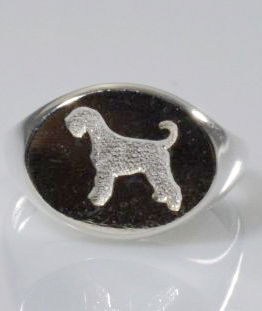 Anello chevalier Schnauzer in argento titolo 925