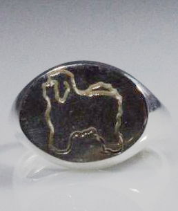 Anello Chevalier Bolognese in argento titolo 925