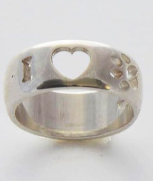 Anello I love orma traforato in argento 925