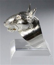 Anello testa 3D Bull Terrier in argento 925
