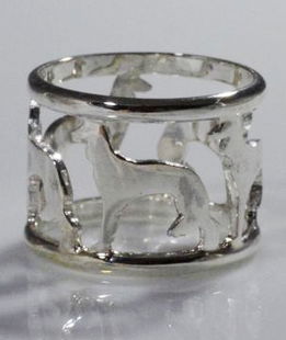 Anello fascia traforata Saluki  in argento 925