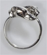 Anello testa 3D contrarier con occhi di Diamanti neri naturali Greyhound-Piccolo levriere italiano-Whippet-Galgo in argento 925