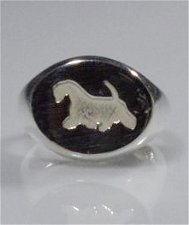 Anello nuovo chevalier Sealyham terrier argento 925