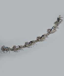 Bracciale argento soggetto piccoli cavalli