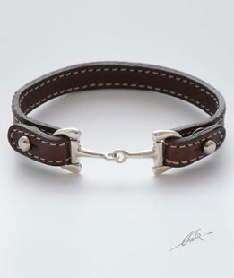 Bracciale cinturino pelle morso medio