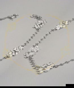 Bracciale catena argento inserti zampa