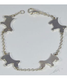 Bracciale catena argento sagome Terrier