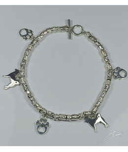 Bracciale intercalari argento Barbone Shiba-akita