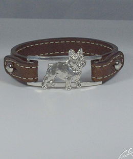 Bracciale argento sagoma Bulldog francese