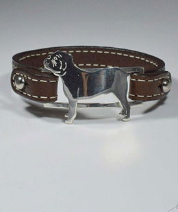 Bracciale argento sagoma Bulldog inglese