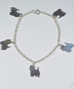 Bracciale catena rolò argento Westie