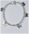 Bracciale a intercalari in argento, con sagome pendenti di cane razza Cavalier King