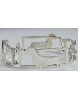 Bracciale argento sagome Bassotto