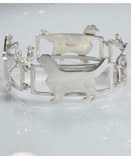 Bracciale argento sagome Cavalier King