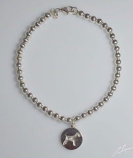 Bracciale pallini argento Schnauzer