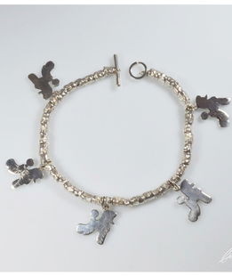 Bracciale intercalari argento sagome Barbone puppy