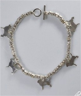 Bracciale intercalari Chihuahua in argento 925