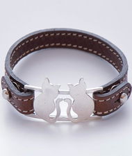 Bracciale argento sagoma gatti