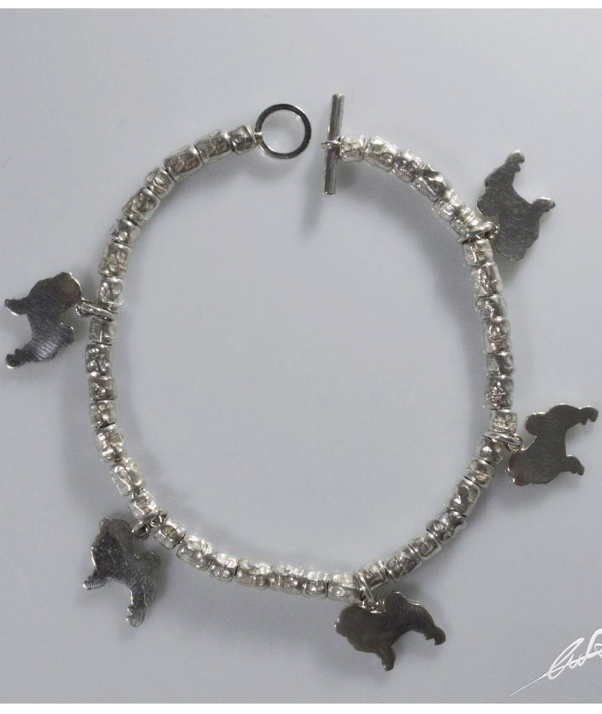 Bracciale intercalari Chow Chow in argento 925