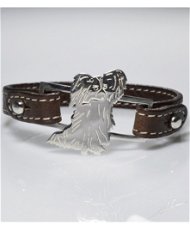 Bracciale cinturino in vera pelle Pappillon in argento 925